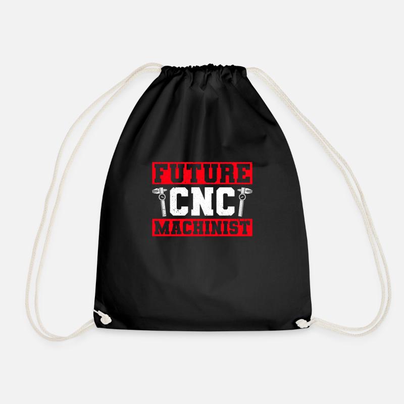 Mechanic CNC operator CNC milling cutter - Drawstring Bag - black