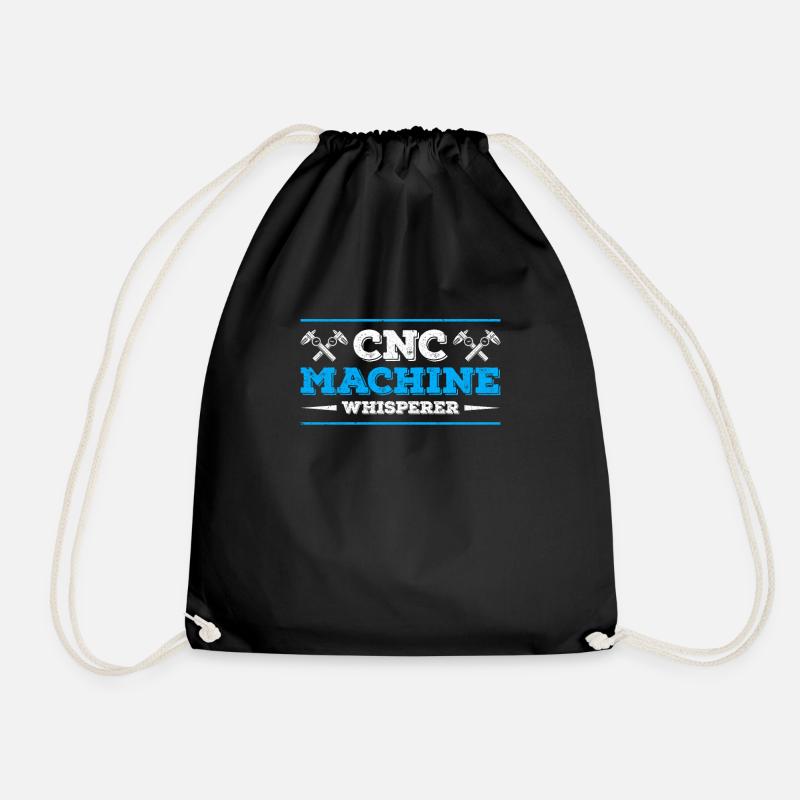 Mechanic CNC operator CNC milling cutter - Drawstring Bag - black