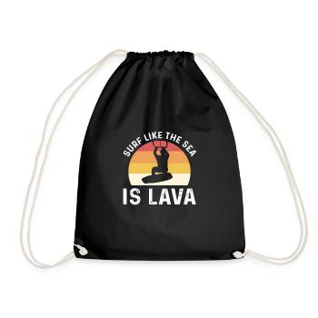 Surfen Wie Das Meer Lava Ist. Kiteboarding - Turnbeutel - Schwarz - Vorne