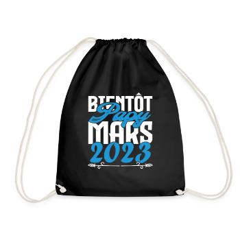 Cadeau Annonce grossesse. bientôt Papy Mars 2023. - Sac de sport léger - noir - Devant