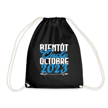 Annonce grossesse. bientôt Oncle Octobre 2023. - Sac de sport léger - noir - Devant