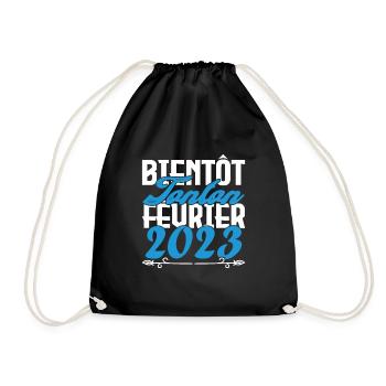 Annonce grossesse bientôt Tonton Février 2023 - Sac de sport léger - noir - Devant