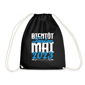 Cadeau Annonce grossesse bientôt Tonton Mai 2023 - Sac de sport léger - noir - Devant