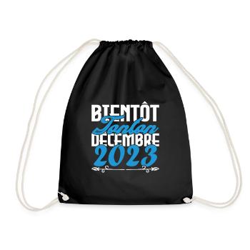 Annonce grossesse. bientôt Tonton Décembre 2023. - Sac de sport léger - noir - Devant