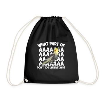 cockatiel cockatoo parrot bird gift - Drawstring Bag - black - Front