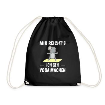 Yoga Machen Koala Spruch Witzig - Turnbeutel - Schwarz - Vorne