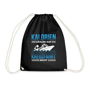 Kalorien Zählen Auf Kreuzfahrt Nicht Urlaub - Turnbeutel - Schwarz - Vorne