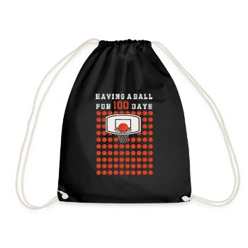Étudiant 100e jour de basketball 100 jours d’école - Sac de sport léger - noir - Devant
