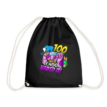 Jeu du 100e jour de l’élève cloué 100 jours d’école - Sac de sport léger - noir - Devant