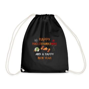 Happy Hallothanksmas and a Happy New Year - Turnbeutel - Schwarz - Vorne