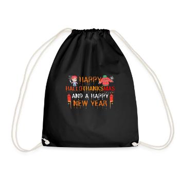 Happy Hallothanksmas and a Happy New Year - Turnbeutel - Schwarz - Vorne