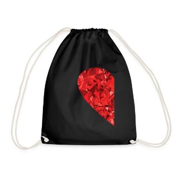 Le cœur du partenaire comme une idée cadeau - Sac de sport léger - noir - Devant