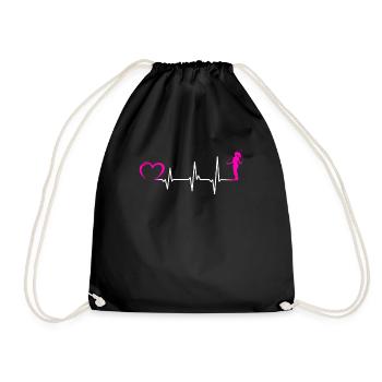 Heartbeat Jumping Rope Women - Drawstring Bag - black - Front
