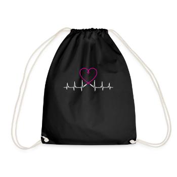 Heartbeat Jumping Rope Women - Drawstring Bag - black - Front