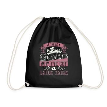 It takes a village, and that's why I've got a - Drawstring Bag - black - Front