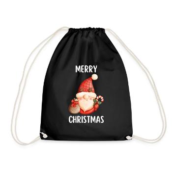 Merry Christmas Lustiges Weihnachtsshirt - Turnbeutel - Schwarz - Vorne