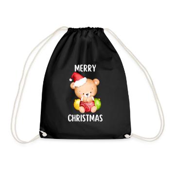Merry Christmas Lustiges Weihnachtsshirt - Turnbeutel - Schwarz - Vorne