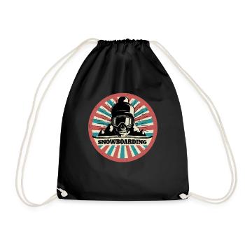 Snowboard Skull - Turnbeutel - Schwarz - Vorne