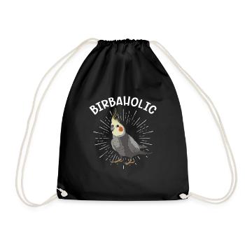 cockatiel cockatoo parrot bird gift - Drawstring Bag - black - Front