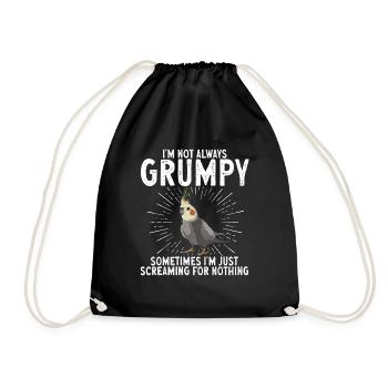 Cockatiel Cockatoo Parrot Bird Gift - Drawstring Bag - black - Front