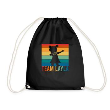 Team Layla Dabbing Mädchen Malle Mallorca - Turnbeutel - Schwarz - Vorne