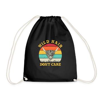 Wild Hair Don't Care Buffalo - Drawstring Bag - black - Front