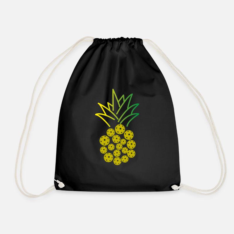 Pickleball Pineapple - Drawstring Bag - black
