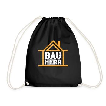 Häuslebauer Richtfest Bauherren Bauherr - Hausbau - Turnbeutel - Schwarz - Vorne