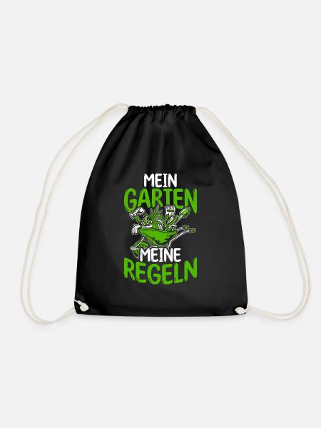 Mein Garten Meine Regeln Hobby Gärtner Gartenarbei - Turnbeutel - Schwarz