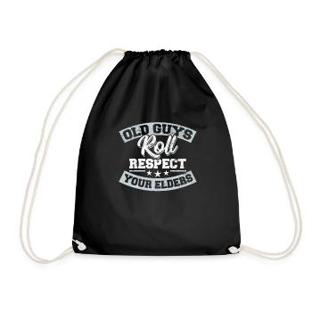 BJJ Old Guys Roll Brazilian Jiu Jitsu Training Jiu - Drawstring Bag - black - Front