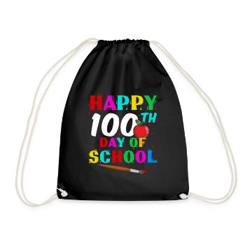 Étudiant heureux 100e jour Apple 100 jours d’école - Sac de sport léger - noir - Devant