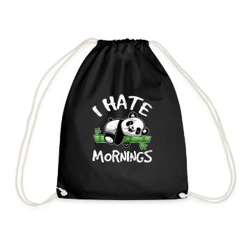 Je déteste les matins Mignon Panda Ours Pour Femmes Panda Lo - Sac de sport léger - noir - Devant