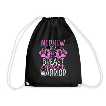 Nephew Breast Cancer Awareness Aunt Uncle - Turnbeutel - Schwarz - Vorne