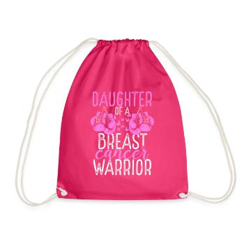 Daughter Breast Cancer Awareness Month Ribbon - Drawstring Bag - fuchsia - Front