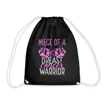 Niece Breast Cancer Awareness Aunt Uncle - Turnbeutel - Schwarz - Vorne