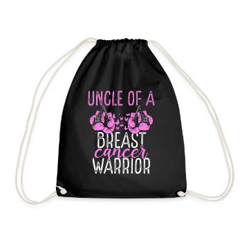 Uncle Breast Cancer Awareness Niece Nephew - Turnbeutel - Schwarz - Vorne