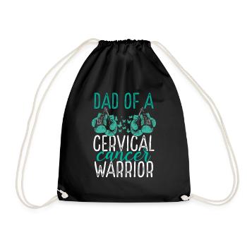 Dad Cervical Cancer Awareness Fathers Day Papa - Drawstring Bag - black - Front