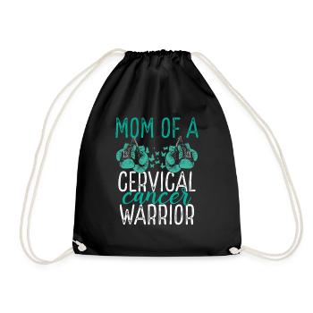 Mom Cervical Cancer Awareness Mothers Day Mama - Drawstring Bag - black - Front