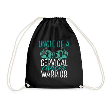 Uncle Cervical Cancer Awareness Niece Nephew - Drawstring Bag - black - Front