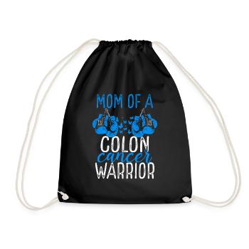 Mom Colon Cancer Awareness Mothers Day Mama - Drawstring Bag - black - Front