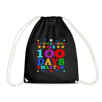 100. Tag 5. Klasse Lehrer 100 Tage Schule - Turnbeutel - Schwarz - Vorne