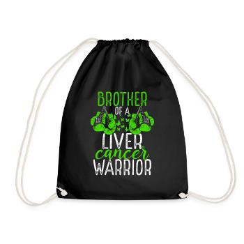Brother Liver Cancer Awareness Sibling Twin - Drawstring Bag - black - Front