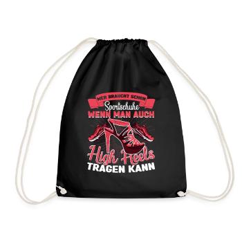 Pole Dance Poledancing Wer braucht Sportschuhe - Turnbeutel - Schwarz - Vorne