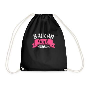 Balkan Girl Croatia Albania Kosovo Bosnia - Drawstring Bag - black - Front