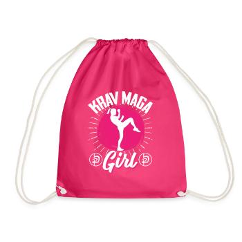 Krav Maga Apparel Israeli Self - Drawstring Bag - fuchsia - Front