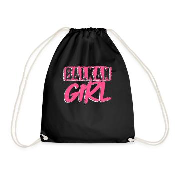Balkan Girl Croatia Albania Kosovo Bosnia - Drawstring Bag - black - Front