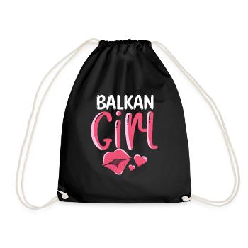 Balkan Girl Croatia Albania Kosovo Bosnia - Drawstring Bag - black - Front