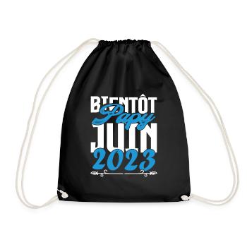 Cadeau Annonce grossesse bientôt Papy Juin 2023. - Sac de sport léger - noir - Devant