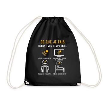 badminton temps libre cadeau badiste - Sac de sport léger - noir - Devant