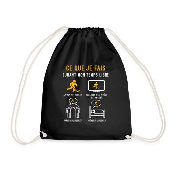 hockey temps libre cadeau hockeyeur - Sac de sport léger - noir - Devant